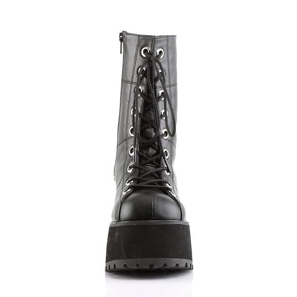 Demonia Ranger-301 Black Vegan Leather Stiefel Herren D104-526 Gothic Plateaustiefel Schwarz Deutschland SALE